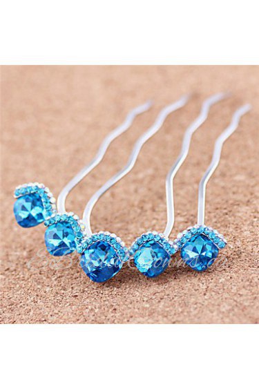 Fashion Flower Alloy Hot Sales Shining Hair Comb(3 Color)(1Pc)