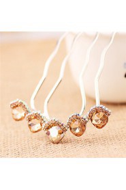 Fashion Flower Alloy Hot Sales Shining Hair Comb(3 Color)(1Pc)