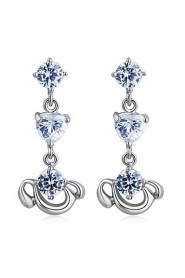 Brass With Cubic Zirconia Drop Earrings (More Colors)