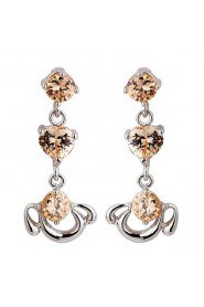 Brass With Cubic Zirconia Drop Earrings (More Colors)