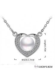 Xu Women's Pearl / Gold-Plated Diamonds Heart-shape Anniversary / Wedding / Engagement / Gift / Party Necklace