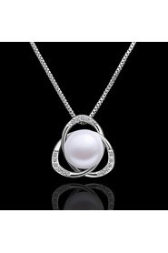 Xu Women's Pearl / Gold-Plated Diamonds Anniversary / Wedding / Engagement / Birthday / Gift / Party Necklace