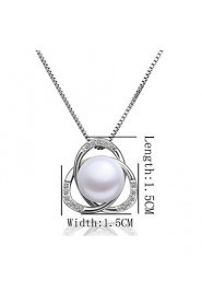 Xu Women's Pearl / Gold-Plated Diamonds Anniversary / Wedding / Engagement / Birthday / Gift / Party Necklace