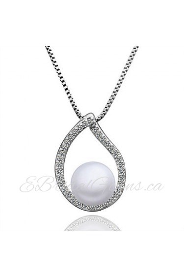 Xu Women's Pearl / Gold-Plated Diamonds Anniversary / Wedding / Engagement / Birthday / Gift / Party Necklace