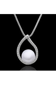 Xu Women's Pearl / Gold-Plated Diamonds Anniversary / Wedding / Engagement / Birthday / Gift / Party Necklace