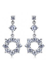 Brass With Cubic Zirconia Drop Earrings (More Colors)