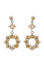 Brass With Cubic Zirconia Drop Earrings (More Colors)