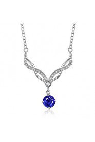 Fashion Number 8 Shape Copper Silver Plated Foreign Trade Zircon Necklace(Four Colors)(1Pc)