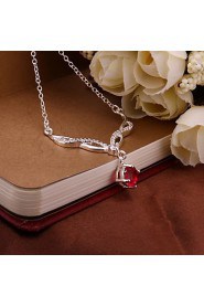 Fashion Number 8 Shape Copper Silver Plated Foreign Trade Zircon Necklace(Four Colors)(1Pc)