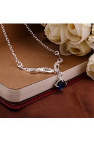 Fashion Number 8 Shape Copper Silver Plated Foreign Trade Zircon Necklace(Four Colors)(1Pc)