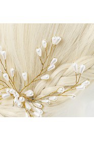 Women's / Flower Girl's Alloy / Imitation Pearl Headpiece-Wedding / Special Occasion 1 Piece White Irregular