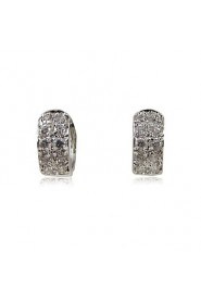 Platinum Plated Cubic Zirconia Huggie Earrings