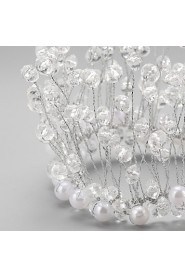 Women's / Flower Girl's Crystal / Alloy / Imitation Pearl Headpiece-Wedding / Special Occasion Tiaras 1 Piece Clear Round