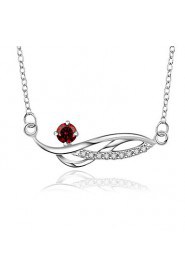 Fashion Number 8 Shape Copper Silver Plated Foreign Trade Zircon Necklace(Four Colors)(1Pc)