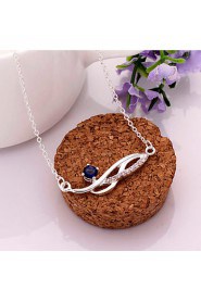 Fashion Number 8 Shape Copper Silver Plated Foreign Trade Zircon Necklace(Four Colors)(1Pc)