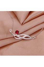 Fashion Number 8 Shape Copper Silver Plated Foreign Trade Zircon Necklace(Four Colors)(1Pc)