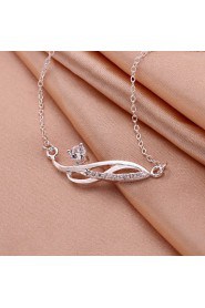 Fashion Number 8 Shape Copper Silver Plated Foreign Trade Zircon Necklace(Four Colors)(1Pc)