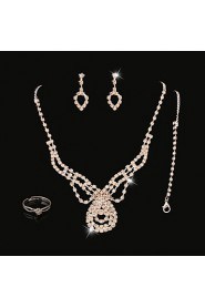 Wedding Jewelry Set include Necklace & Earrings & Bracelet & Rings