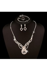 Wedding Jewelry Set include Necklace & Earrings & Bracelet & Rings