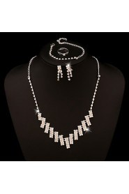 Wedding Jewelry Set include Necklace & Earrings & Bracelet & Rings