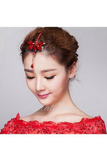 Red Rhinestones Wedding/Party Headpieces/Forehead Jewelry