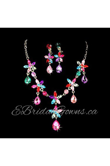 Jewelry Set Women's Birthday / Gift / Party / Special Occasion Jewelry Sets Alloy Rhinestone / Cubic Zirconia Earrings / NecklacesAs the