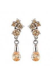 Brass With Cubic Zirconia Drop Earrings (More Colors)