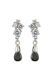 Brass With Cubic Zirconia Drop Earrings (More Colors)