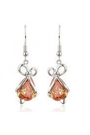 Brass With Cubic Zirconia Drop Earrings (More Colors)