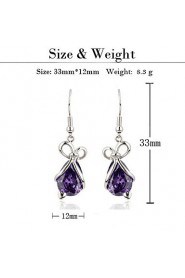 Brass With Cubic Zirconia Drop Earrings (More Colors)