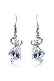 Brass With Cubic Zirconia Drop Earrings (More Colors)