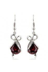 Brass With Cubic Zirconia Drop Earrings (More Colors)