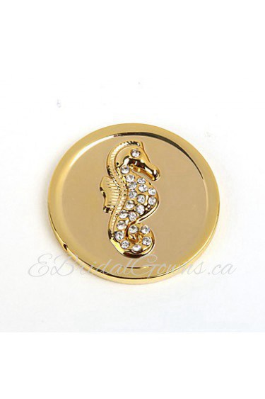 Summer Gift Girl's 33mm Alloy Mi Moneda Gold Spiny Seahorse Coin for 33mm Frame Pendant