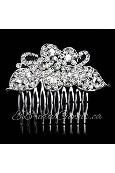 Hairpin Silver Comb for Women Rhinestone Crystals Wedding Hair Accessories Party Wedding Bridal Jewelry