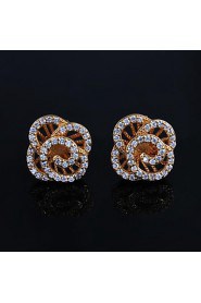 Wedding Brass Gold Plated with 4A Zircon Girls' Earrings (More Color)