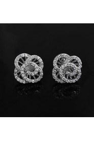 Wedding Brass Gold Plated with 4A Zircon Girls' Earrings (More Color)