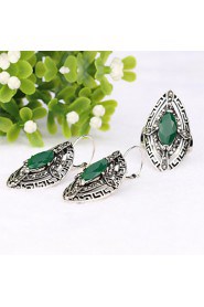 Women's Retro style palace luxury diamond plating alloy jewelry suit