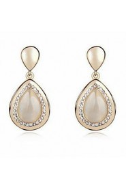 Women's Fashion Alloy Stud Earrings With Opal/Rhinestone(More Color)