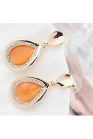 Women's Fashion Alloy Stud Earrings With Opal/Rhinestone(More Color)