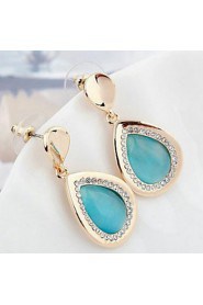 Women's Fashion Alloy Stud Earrings With Opal/Rhinestone(More Color)