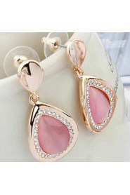 Women's Fashion Alloy Stud Earrings With Opal/Rhinestone(More Color)