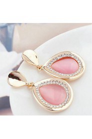 Women's Fashion Alloy Stud Earrings With Opal/Rhinestone(More Color)