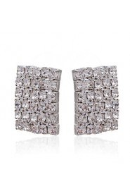 Rhinestones With Silver/Alloy Plating Bridal Earrings