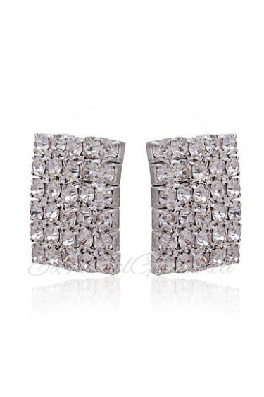 Rhinestones With Silver/Alloy Plating Bridal Earrings