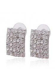 Rhinestones With Silver/Alloy Plating Bridal Earrings