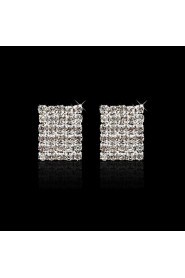 Rhinestones With Silver/Alloy Plating Bridal Earrings