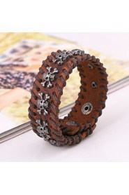 European Style Weave Genuine Leather Hot Sales Bracelet(Black,Brown)(1Pc)