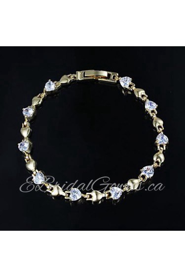 Nice Alloy Gold Plated With Big Zircon Bangles Bracelet(More Colors)