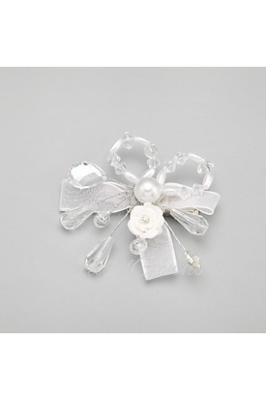 Women's / Flower Girl's Rhinestone / Alloy / Imitation Pearl Headpiece-Wedding / Special Occasion Hair Pin 1 Piece Clear Round