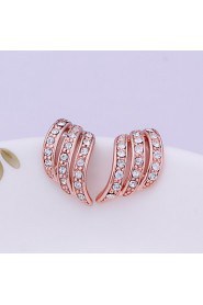 Fashion Environmental Protection Geometry Shaped Alloy Foreign Trade Gold Earrings Stud Jewelry(2 color)(1Pair)